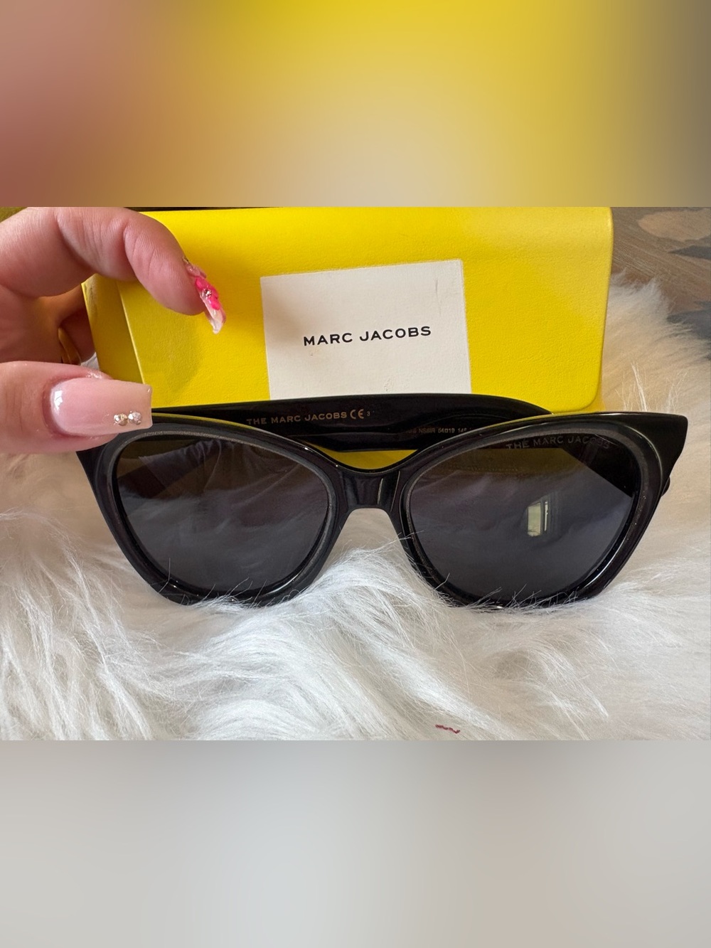 Marc Jacobs Black Women's Sunglasses - Rounded Frame with Dark Lenses